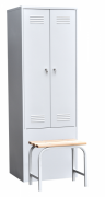Шкафы для одежды - Шкаф для одежды 2х створчатый с приставной скамьей (верх липа) 1860x600x500